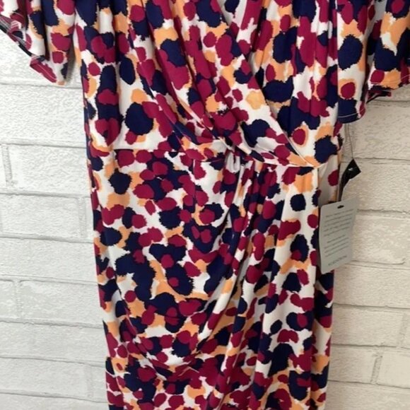 NWT Maggy London Faux Wrap Midi Dress - Picture 8 of 15